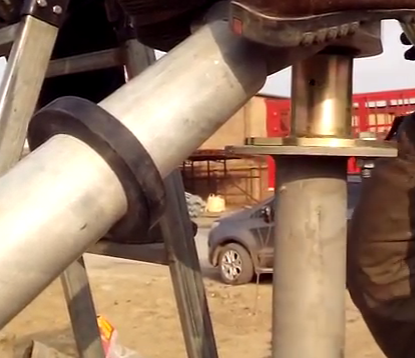 The Installation Of Ground Screw With Round Flange 