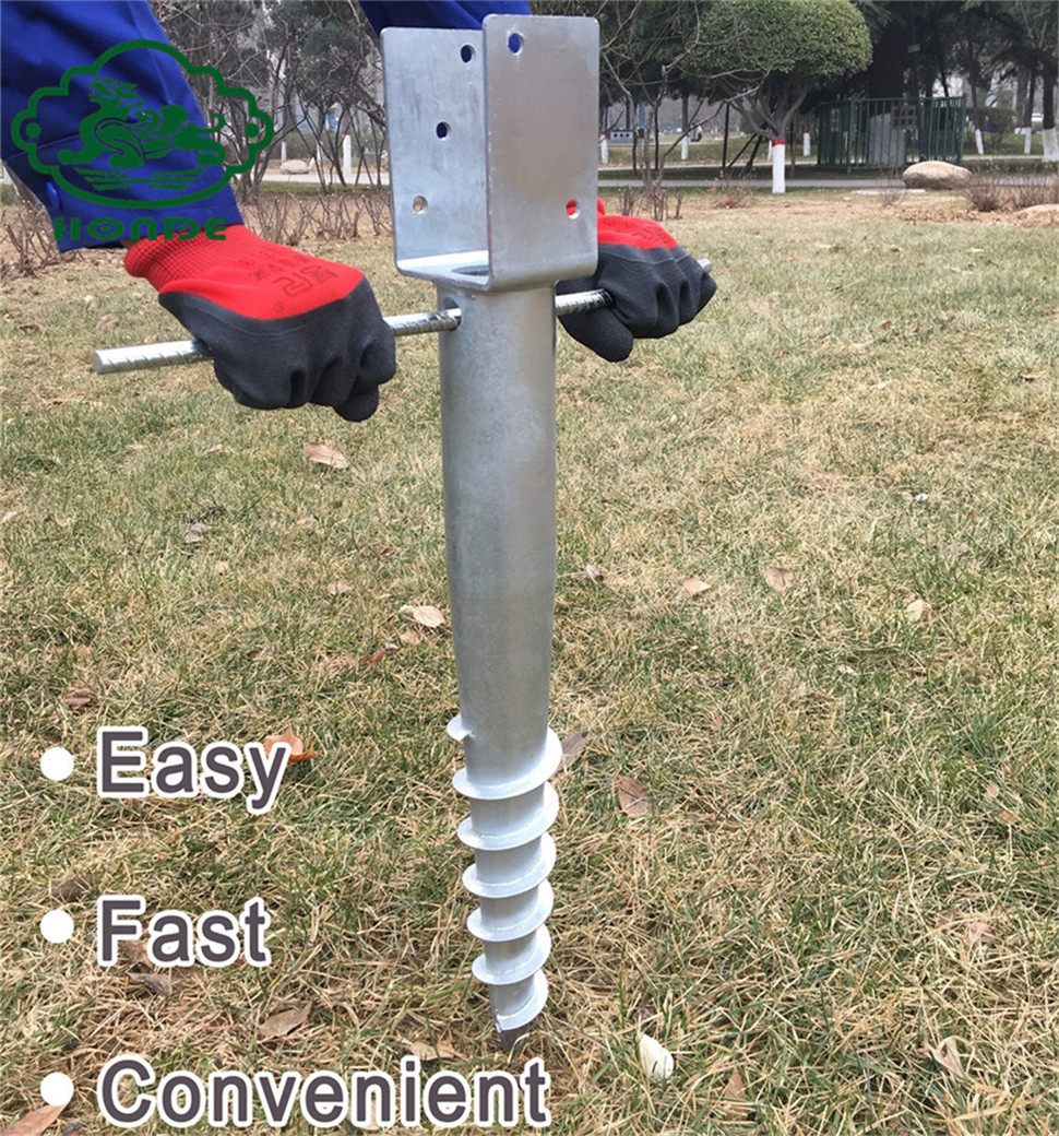 Galvanized No Dig Ground Screw with U Flange